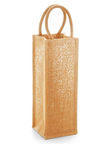 W-W433-Shimmer Jute Bottle Bag